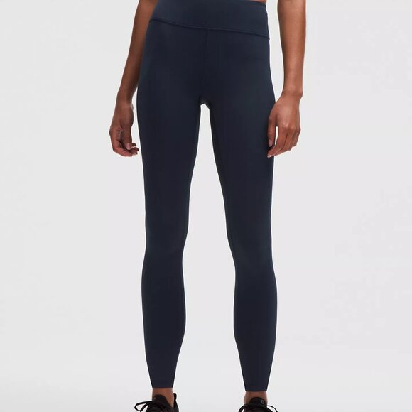 Lululemon Navy Thermal High-Rise Running Tight 28" Size 14 - Picture 1 of 7